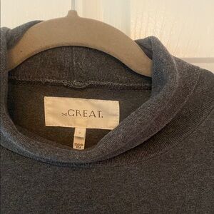 THE GREAT. Gray Turtleneck Sweater Cozy Wool Blend